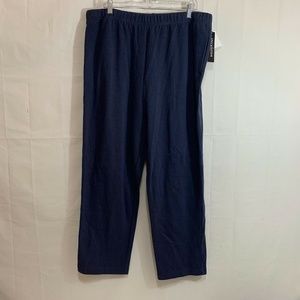Boscov's Womens NWT Casual Knit Pants in Black Iris (Navy) Size 1X